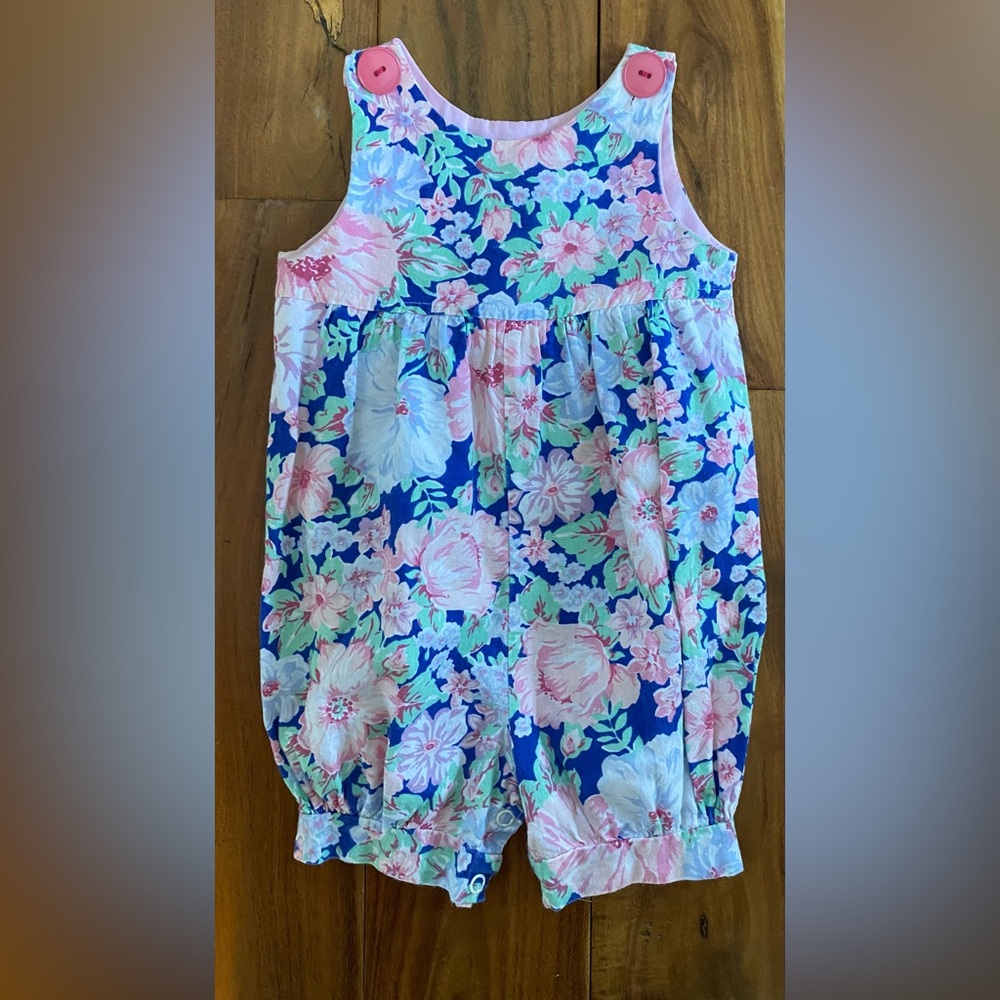 Vintage Little Bitty Baby Girl Floral Romper Size 12 Months